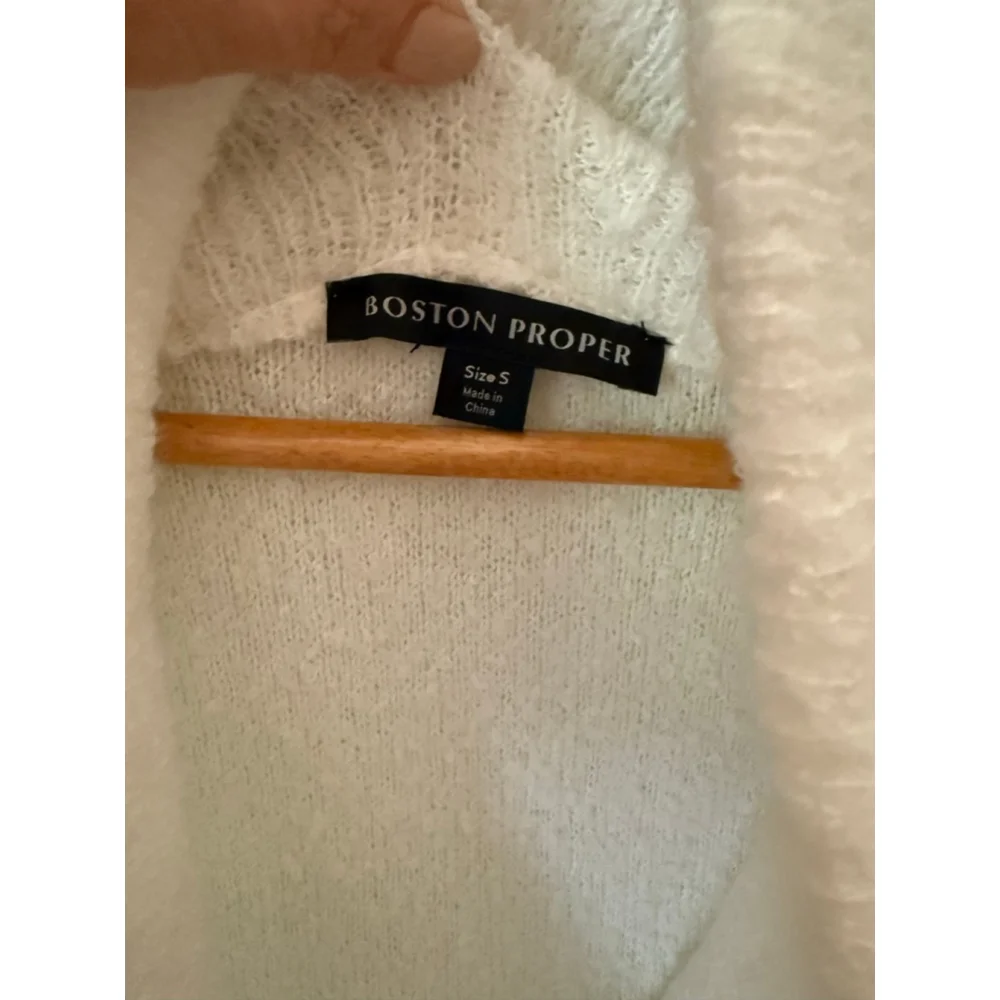 Boston Proper White Cowl Neck Sweater Women's Size S - Picture 5 of 5